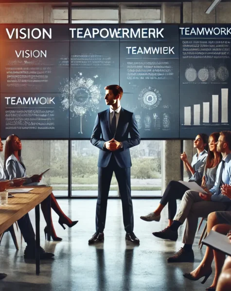DALL·E 2024-12-04 14.03.41 - A professional leadership scene showing a team leader in a business setting, standing confidently in front of a group during a presentation. The envir DALL·E 2024-12-04 14.03.41 - A professional leadership scene showing a team leader in a business setting, standing confidently in front of a group during a presentation. The envir
